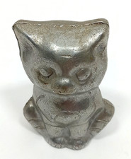 Pewter Cat Sitting Kitty Metal Figurine picture