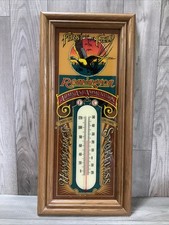 Vintage 80s, Remington Arms and Ammunition oak framed and glass Thermometer picture