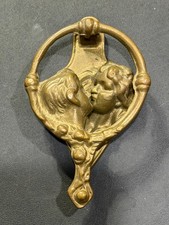VTG Victorian brass kissing door knocker no screw READ picture