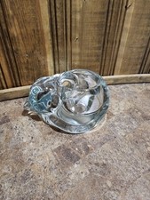 Vtg Glass Sleeping Kitty Votive Candlse Holder Tealight Cat 2