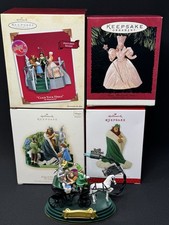 5 Hallmark Wizard of Oz Ornaments Magic Sound & Music Glinda Click your Heels + picture