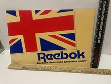 Vintage Reebok Advertising Sign Rare Shoe Store Union Jack Logo 1977-93 Classic picture