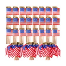 Peryiter 700 Pcs Small American Flags on Stick 4x6