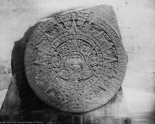 Aztec Calendar Stone 1880 Vintage 8x10 Reprint Of Old Photo picture