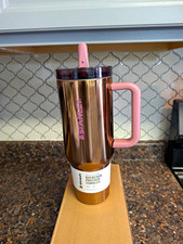 Stanley Quencher ProTour Tumbler w/ Handle Flip Straw Lid Rose Gold picture