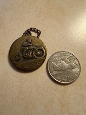 Vintage St. Christopher medal of 20's or 30's Motorcycle & Rider picture