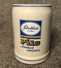 VINTAGE SCHULTHEIS VOM RHEIN DEUTSCHES PILS ADVERTISING STONEWARE MUG CUP GERMAN picture