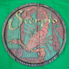 VINTAGE 1970s SCORPIO ZODIAC CHALKWARE PLAQUE picture