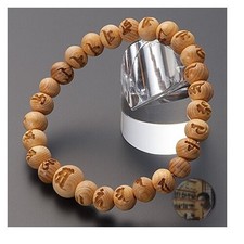 Takita Shoten Kiso Hinoki Wood Buddhist Prayer Beads Bracelet 8mm New picture