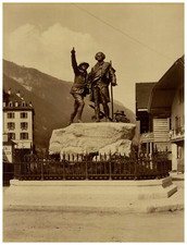 France, Chamonix, Le monument de Saussure vintage print, albumen print 2 picture
