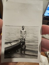 Handsome Shirtless Man Standing In The Water (F12) picture