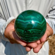 1.25LB Rare Natural Malachite quartz hand Carved sphere Crystal Healing Gem ball picture