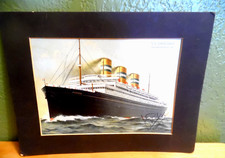 1920'S S.S. STATENDAM HOLLAND AMERICA LINES MATTED PRINT SGND BY CAPTAIN & CREW picture