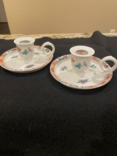 Pair of L. Bernardaud & Co. Limoges France Porcelain Chamberstick Beautiful picture