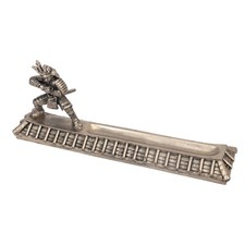 Urban Tokyo Samurai Incense Holder, 10-Inch Bronze Resin, Zen Ash Catcher Decor picture