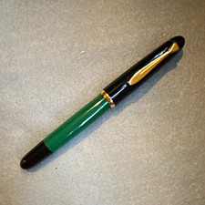 Vintage Pelikan 120 Fountain Pen Green & Black - Merz & Krell M&K Era - Fine Nib picture