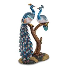 Bejeweled Large Peacock Lovers Trinket Box picture