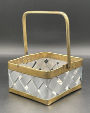 Andrea By Shaded Gold And Silver Metal Woven Basket 4”x 4” x2”/Handle 3 1/2”x 4” picture