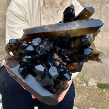 7.9LB  Natural Tea black Crystal quartz Cluster Mineral Specimen Healing reiki picture