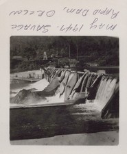 1947 Savage Rapids Dam Oregon Spillway Construction River SMALL VINTAGE PHOTO picture