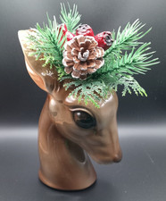 Royal Copley Brown Doe Deer Fawn Head Bust Vase Vintage  Planter 7.25