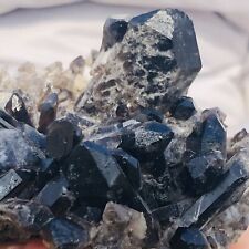 425g Natural Rare Black Quartz Crystal Cluster Mineral Specimen picture