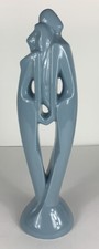 Vtg Haeger Rendezvous Standing Back To Back Couple Statue Blue 20