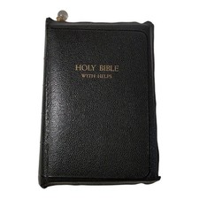 Vintage Nelson Leather Holy Bible w/ Zipper picture