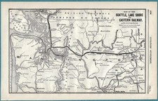 Original 1890 Seattle, Lake Shore & Eastern Railway System Map picture