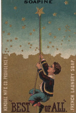 Kendall Mfg. Co. Trade Card - Soapine Laundry Soap - Climbing Rope to the Stars picture