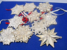TEN GORHAM STERLING SILVER CHRISTMAS TREE ORNAMENTS from 2010 to 2019 picture