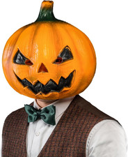 Jack-O-Lantern Pumpkin Mask for Adults, Natural Latex Pumpkin picture