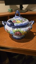 vintage Vestal Alcobaça hand-painted ceramic soup tureen, made in Portugal picture
