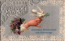 Vintage Victorian Postcard 1910 Congratulations of Your Birthday (German) picture