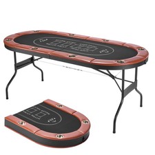 Uimoso 72-Inch Foldable Oval Poker Table for 8 Players - Casino & Texas Hold'em picture