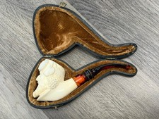 TURKISH PIPE - MEERSCHAUM - LAUGHING BACCHUS MAN UNSMOKED NEW VINTAGE picture
