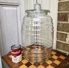 Vtg Libbey Barrel Canister Crisa 10 Liters/2.5 gal Glass Pickle Jar Beehive MCM picture