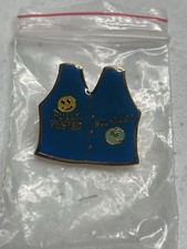 Walmart Employee Associate Pin Smiley Fully Vested Vest Uniform Blue Vintage NEW picture