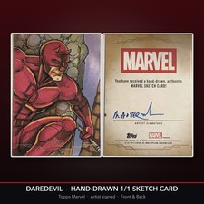 Topps Marvel Daredevil Hand-Drawn Sketch Card 1/1 Artist Signed Full Color Art picture