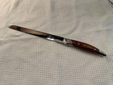 Vintage Griffon Slicing Knife Stainless Razor Steel Wood Handle Roast Ham Slicer picture