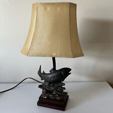 Vintage Lamp Figural Fish Trout Brass Look Man-Cave picture