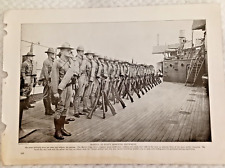 US Navy ~WW1 Marines on Deck/ Bluejackets in Action, Commanding Officers 2 Sided picture