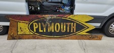 Huge 9 Ft Vintage Double Sided Plymouth Car Dealer Parts Service Sign Hanger picture