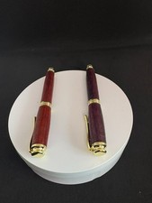 Handcrafted Wood Rollerball Pen - Padauk & Purpleheart Wood, Natural Beeswax picture