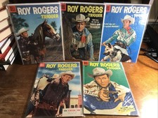 Roy Rogers & Trigger Vintage Dell Comics Lot 10 Cent Covers Bag Board  picture