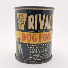 Vintage 1950's RIVAL DOG FOOD Promotional Advertising Premium Metal Coin Bank  picture