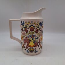 Charming vintage ceramic Pennsylvania Dutch style folk art pitcher country decor picture
