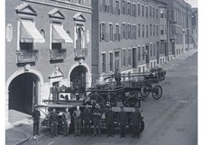 1921 Boston Fire Dept Engine 50 Charlestown Apparatus Glass Negative OOAK picture