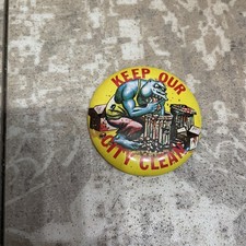 Vintage Rare 1966 Topps Ugly Monster Button Pinback Keep Our City Clean picture