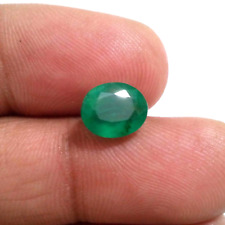 Unique Zambian Emerald Oval Shape 2.85 Crt Awesome Green Faceted Loose Gemstone picture